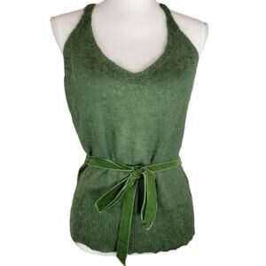 New Banana Republic Tank Top Blouse Mohair Wool Blend Large Green NWT Layering